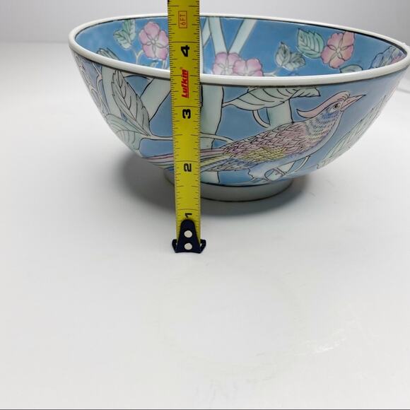 Vintage WBI Chinoiserie Blue Pink Decorative Bowl - Picture 11 of 11
